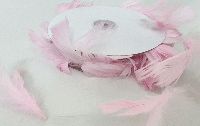 Federn am Draht - Federband rosa 10 Meter