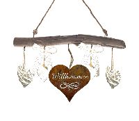 Dekozweig HEART GRAU-WASHED CK Rostherz ca.50x65cm (BxH)