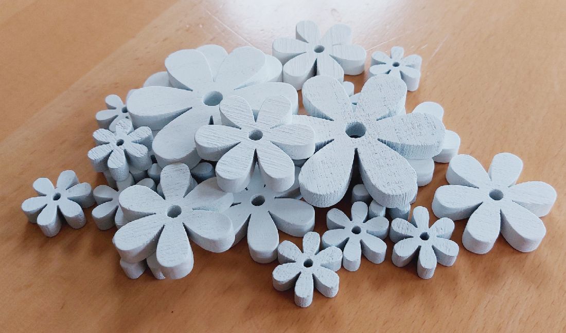 Streublüte Marry WEISS 643558 Holz 2,5+4,5+6,5cm Dicke=0,7cm