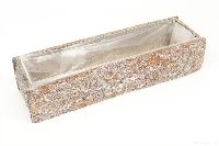 Holzkiste Rinde zum Pflanzen BRAUN-WEISS 861833115 40x12x9cm (LxBxH) mit Einsatz