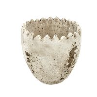 Ei gebrochen / Pflanzei weiss-antik 28 880 Zement Ø15,5xH15,5cm Eierschale