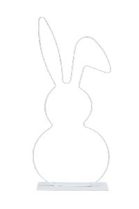 Hase Dekofigur auf Sockel weiss 660356 18,5x6x40,5cm Metall