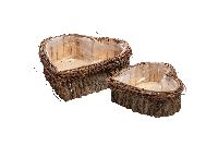 Pflanzherz Zweig/Rinde S/2 natur 05zr 23x23x9cm + 34x34x11cm