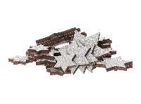Streudeko Stern Lasercut SILBER-GLITTER 862208402 3 Größen 3cm+5cm+7cm x 0,5cm